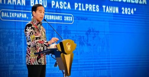 Presiden Jokowi pada acara Rakernas APPSI 2023 di Balikpapan. (Foto : Setpres)
