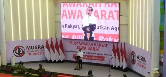 Presiden Jokowi pada pembukaan MUSRA di Bandung, Jawa Barat. (Foto : Setpres)