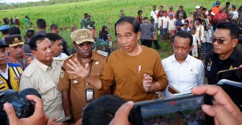 Presiden Jokowi saat berada di kabupaten Keerom, Papua. (Foto : Setpres)