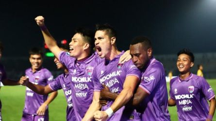 Selebrasi pemain Persita usai kalahkan RANS 2-1. (Ist)