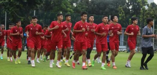 Timnas U 22 saat menggelar latihan di Stadion ABC Senayan. (Ist)