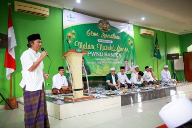 Pj Gubernur Banten Al Muktabar pada acara Nuzulul Quran. Foto : Humas Pemprov