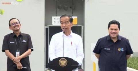 Presiden Jokowi saat meresmikan Hunian Milenial Untuk Indonesia di Depok. (Foto : Setpres)