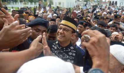 Anies Baswedan saat kampanye di Aceh.  Foto : Ist