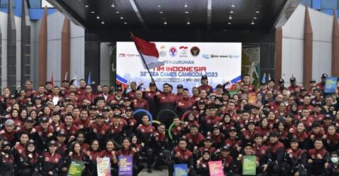 Acara pengukukan kontingen Indonesia Sea Games.  Foto : Ist