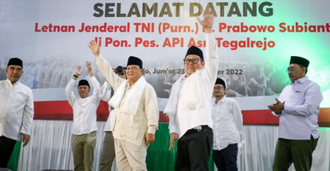 Prabowo Subianto dan Cak Imin ketika berada Ponpes API Tegalrejo, Jawa Timur di tahun 2022. Foto : Ist