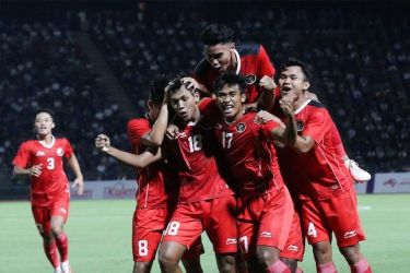 Selebrasi skuad Indonesia U-22. Foto : Ist