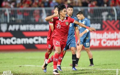 Ramadhan Samanta mencetak 2 gol saat Indonesia mencukur Myanmar.  Foto : Ist