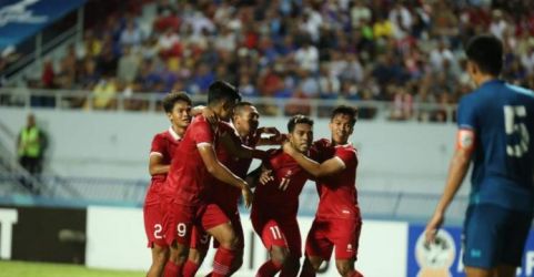 Selebrasi skuad Garuda Muda. Foto : Ist