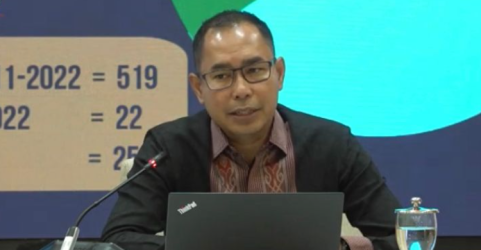 Direktur Pelindungan WNI dan Badan Hukum Indonesia BHI, Judha Nugraha dalam konferensi pers di Kantor Kemlu, Jakarta, Jumat (29/9/2023). (Foto: Ist)