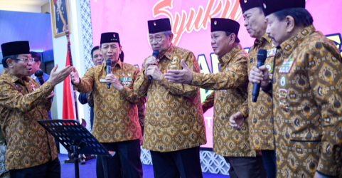 Mantan Presiden Susilo Bambang Yudhoyono dsn Prabowo saat hadir pada acara Pepabri. Foto : Ist