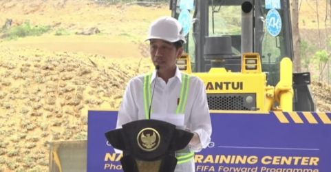 Presiden Jokowi pada acara groundbreaking National TC di IKN. Foto : Setpres