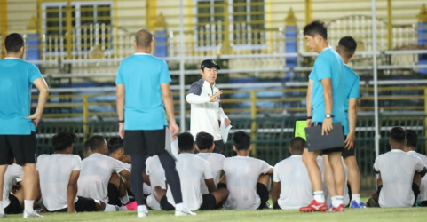 Skuad PSSI Senior saat menjalani sesi latihan. Foto : Ist