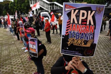 Demo di gedung KPK. Foto : Ist
