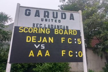 Dejan FC melaju ke final dengan meyakinkan setelah melibas AAA FC di semifinal dengan skor telak 5-0.(Foto: Red/tangselpos.id).