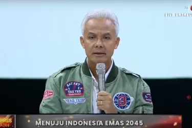 Capres No 3 Ganjar Pranowo saat tampil di acara KADIN. Foto : Ist