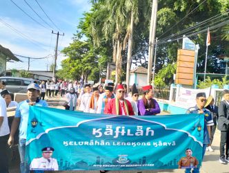 Pawai Ta'aruf MTQ tingkat Kecamatan Serpong Utara. (tangselpos.id/irm)