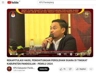 Tangkapan layar YouTube pelaksanaan rapat pleno KPU Pandeglang, Rabu (28/2/2024).(Internet)