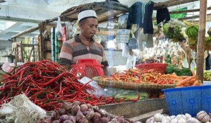 Pasar tradisional di Tigaraksa Tangerang. Foto : Ist