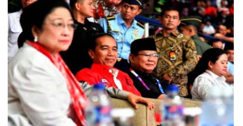 Pertemuan Megawati, Presiden Jokowi dan Prabowo saat Asian Games 2018. Foto : Ist