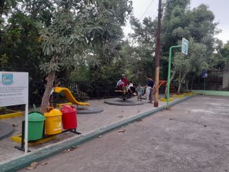 Taman di Perumahan Pondok Hijau, Kelurahan Pisangan sering dikunjungi anak-anak.(mg1)