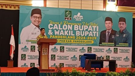 Pemaparan Visi Misi Calon Bupati dan Wakil Bupati Pandeglang 2024-2029 DPC PKB Kabupaten Pandeglang di Horison Altama Pandeglang, 11 Mei 2024. (Tim)