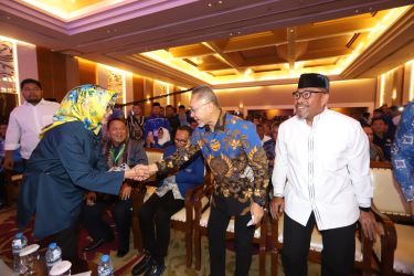 Airin Rachmi Diany menghadiri Rapat Kerja Nasional (Rakornas) Partai Amanat Nasional (PAN) di Hotel JS Luwansa, Jakarta Selatan, Jumat (10/5/2024). (Tim)