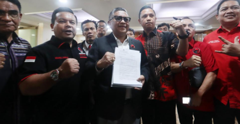 Hasto Kristiyanto saat berada di Polda Metro Jaya. Foto : Ist