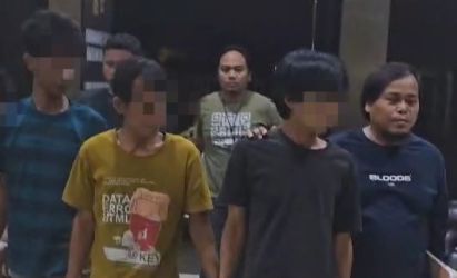 Empat tersangka pencabulan di Serang. Foto : Ist
