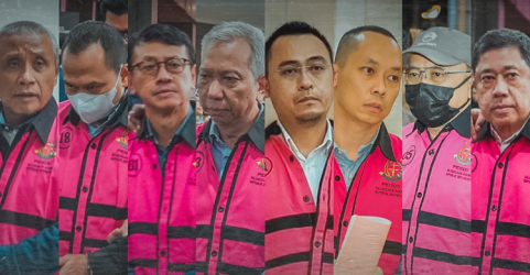 Delapan tersang kasus minyak mentah yang sudah ditangkap Kejagung. Foto : Ist