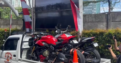Dua unit motor Ducati hasil sitaan dari OTT Wamenaker Immanuel Ebenezer alias Noel itu. Foto : Ist