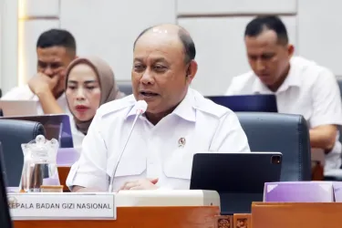 Kepala Badan Gizi Nasional Dadan Hindayana dalam Rapat Dengar Pendapat (RDP) dengan Komisi IX DPR. Foto : Ist