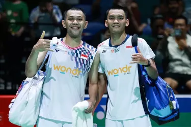 Pasangan ganda putra Fajar/Rian. Foto : Ist