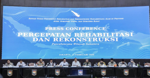 Press Conference penanganan Musibah Banjir di Sunatera. Foto : Ist