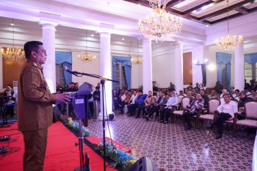 Gubernur Andra Soni pada acara peringatan Hari Musik Nasional 2026. Foto : Humas Pemprov