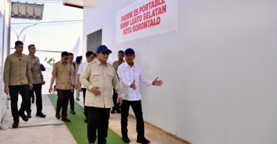 Presiden Prabowo saat berada di Kampung Nelayan Merah Putih (KNMP) Leato Selatan, Kecamatan Dumbo Raya, Kota Gorontalo, Sabtu (9/5/2026),  Foto : zist