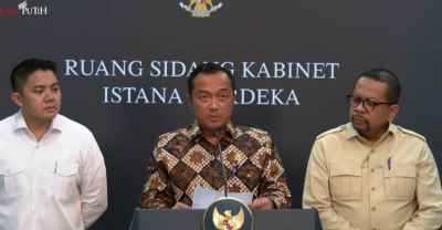 Mensesneg Prasetyo Hadi saat konferensi pers di Istana Merdeka, Selasa (2/6/2026). Foto : Ist