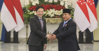 Presiden Praboeo dan Perdana Menteri Singapura Lawrence Wong. Foto : Ist