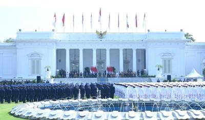 Suasana pelantikan 1.177 Perwira TNi-Polri di Istana Negara. Foto : Ist