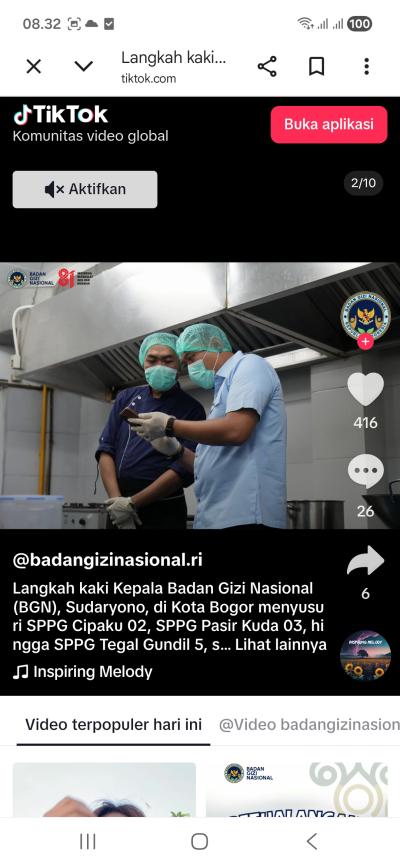 Kepala BGN Sudaryono saat meninjsu SPPG Kota Bogor. Foto : Ist