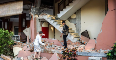 Bangunan Hotel Jayakarta NTT yang terdampak gempa M 7.7. Foto : Ist