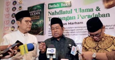 Mantan Mensos Idrus Marham meluncurkan buku berjudul Nahdlatul Ulama & Tantangan Peradaban. Foto : Ist