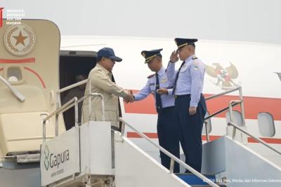 Presiden Prabowo setibanya di Pontianak. Foto : Ist