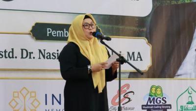 Wakil Bupati Tangerang, Intan Nurul Hikmah menghadiri Peringatan Maulid Nabi Muhammad SAW di Masjid Raya Asmaul Husna, Gading Serpong, Selasa (25/8/2026). Foto ; Humas Diskominfo Kab. Tangerang