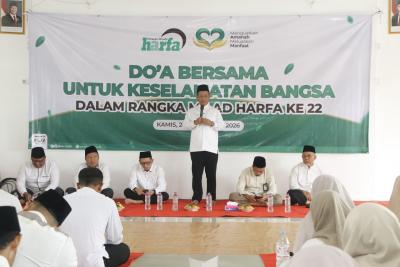MILAD LAZ HARFA. Wakil Bupati Serang Najib Hamas yang juga Dewan Pembina Laz Harfa Banten menghadiri tasyakuran Milad ke-22 Laz Harfa di Rumah Quran Laz Harfa, Tembong, Kota Serang pada Kamis (24/9). HUMAS PEMKAB SERANG