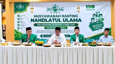 MUSYAWARAH - Pengurus Cabang Nahdlatul Ulama (PCNU) Tangsel menyebut Musyawarah Ranting (Musran) Nahdlatul Ulama Pondok Cabe Ilir (PCI).