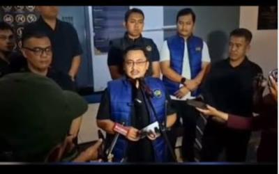 Kepala Rutan Kelas I Depok Ario Galih Maduseno saat konferensi pers. Foto : Ist