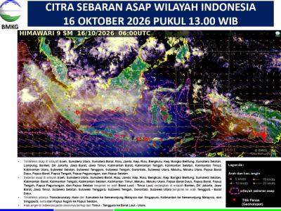ASAP KARHUTLA. BMKG deteksi sebaran asap imbas kebakaran hutan di Kalimantan sudah memasuki langit Banten